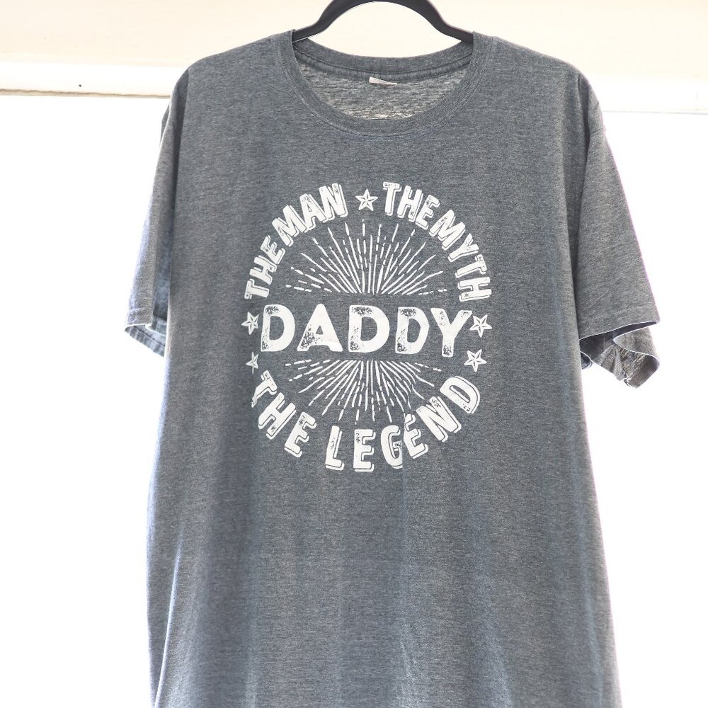 Funny or Serious The Man, The Myth, The Legend Daddy Heather Grey Shirt XL